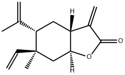 (3aR,7aβ)-3aα,4,5,6,7,7a-Hexahydro-6-methyl-3-methylene-5β-(1-methylvinyl)-6α-vinylbenzofuran-2(3H)-one Struktur