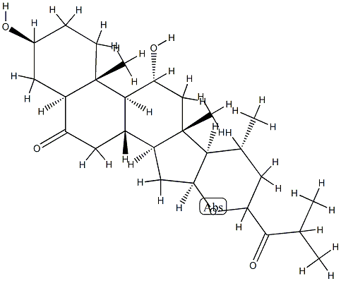 16β,23-Epoxy-3β,11α-dihydroxy-5α-cholestane-6,24-dione Struktur