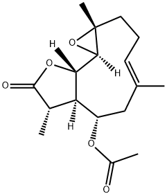 (1aR,4E,7S,7aR,8S,10aS,10bR)-7-Acetoxy-2,3,6,7,7a,8,10a,10b-octahydro-1a,5,8-trimethyloxireno[9,10]cyclodeca[1,2-b]furan-9(1aH)-one Struktur