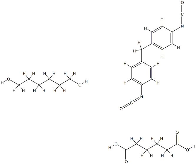 Hexanedioic acid, polymer with 1,6-hexanediol and 1,1-methylenebis4-isocyanatobenzene Struktur