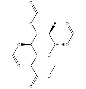 2-Fluoro-2-deoxy-β-D-glucopyranose tetraacetate Struktur