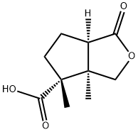 (3aR,6aα)-Hexahydro-3aα,4-dimethyl-1-oxo-1H-cyclopenta[c]furan-4α-carboxylic acid Struktur