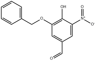 3-Benzyloxy-4-hydroxy-5-nitro-benzaldehyde Struktur