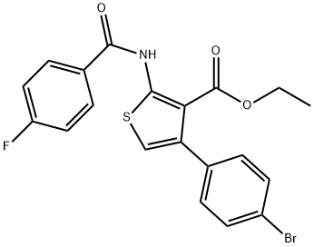 4-(4-Bromo-phenyl)-2-(4-fluoro-benzoylamino)-thiophene-3-carboxylic acid ethyl ester Struktur