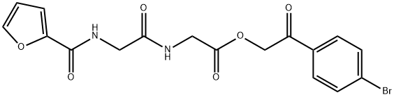 2-(4-bromophenyl)-2-oxoethyl {[(2-furoylamino)acetyl]amino}acetate Struktur