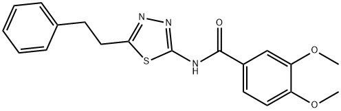 3,4-dimethoxy-N-[5-(2-phenylethyl)-1,3,4-thiadiazol-2-yl]benzamide Struktur