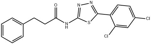 N-[5-(2,4-dichlorophenyl)-1,3,4-thiadiazol-2-yl]-3-phenylpropanamide Struktur