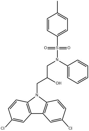 N-[3-(3,6-dichloro-9H-carbazol-9-yl)-2-hydroxypropyl]-4-methyl-N-phenylbenzenesulfonamide Struktur