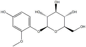 4-Hydroxy-2-methoxyphenyl β-D-glucopyranoside Struktur