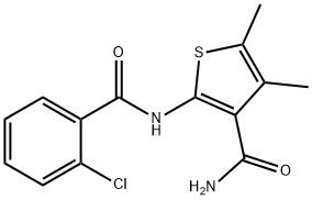 2-[(2-chlorobenzoyl)amino]-4,5-dimethyl-3-thiophenecarboxamide Struktur