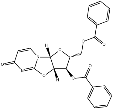 3'-O,5'-O-Dibenzoyl-2,2'β-epoxy-2,3-didehydro-2-deoxo-2'-deoxyuridine Struktur