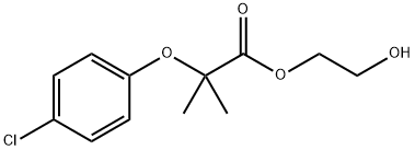 etofibrate 2-hydroxymethyl-2-(4-chlorophenoxy)-2-methyl propionate Struktur