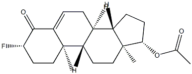 17β-(Acetyloxy)-3β-fluoroandrost-5-en-4-one Struktur