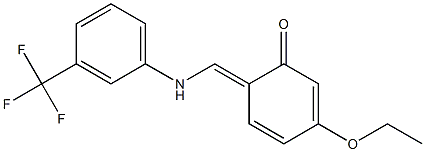 5-ethoxy-2-({[3-(trifluoromethyl)phenyl]imino}methyl)phenol Struktur