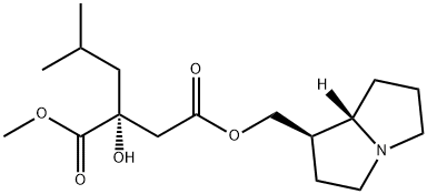 (2R)-2-Hydroxy-2-isobutylbutanedioic acid 1-methyl 4-[(1R,7aα)-hexahydro-1H-pyrrolizin-1-yl]methyl ester Struktur