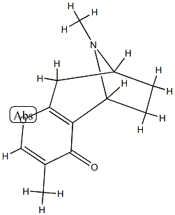 (+)-6,7,8,9-Tetrahydro-3,10-dimethyl-5,8-epiminocyclohepta[b]pyran-4(5H)-one Struktur