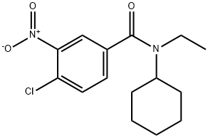 4-chloro-N-cyclohexyl-N-ethyl-3-nitrobenzamide Struktur