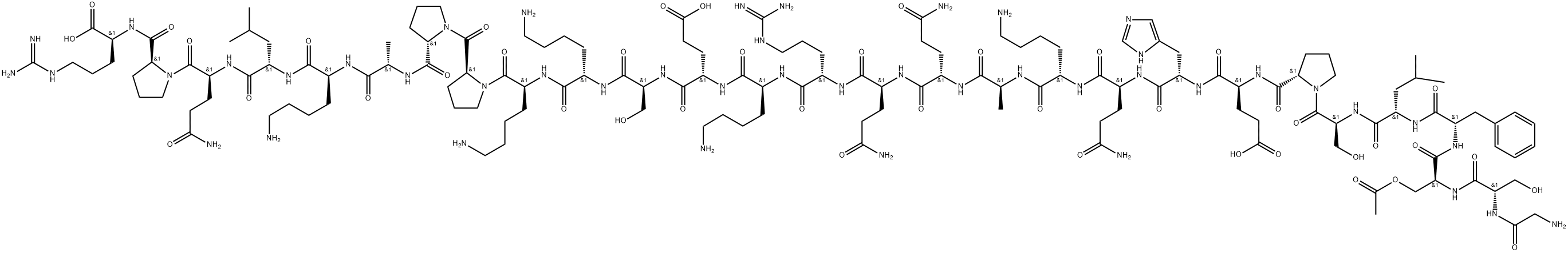 (Ser(Ac)3)-Ghrelin (mouse, rat) Struktur