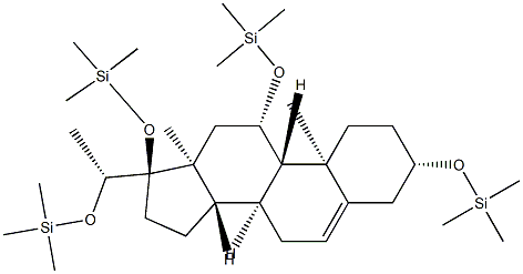 [[(20R)-Pregn-5-ene-3β,11β,17,20-tetryl]tetra(oxy)]tetrakis(trimethylsilane) Struktur