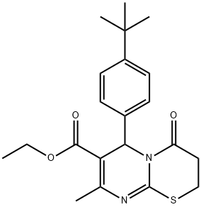 ethyl 6-(4-tert-butylphenyl)-8-methyl-4-oxo-3,4-dihydro-2H,6H-pyrimido[2,1-b][1,3]thiazine-7-carboxylate Struktur