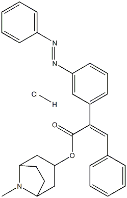 Benzeneacetic acid, 3-(phenylazo)-alpha-(phenylmethylene)-, 8-methyl-8 -azabicyclo(3.2.l)oct-3-yl ester, monohydrochloride, endo- Struktur