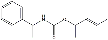 α-Methylbenzylcarbamic acid 1-methyl-2-butenyl ester Struktur