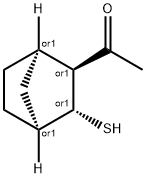 Ethanone, 1-[(1R,2S,3R,4S)-3-mercaptobicyclo[2.2.1]hept-2-yl]-, rel- (9CI) Struktur