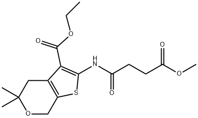 ethyl 2-[(4-methoxy-4-oxobutanoyl)amino]-5,5-dimethyl-4,7-dihydro-5H-thieno[2,3-c]pyran-3-carboxylate Struktur