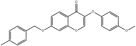 3-(4-methoxyphenoxy)-7-[(4-methylbenzyl)oxy]-4H-chromen-4-one Struktur