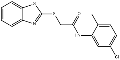 2-(1,3-benzothiazol-2-ylsulfanyl)-N-(5-chloro-2-methylphenyl)acetamide Struktur