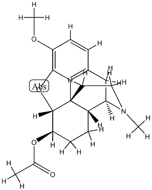 4,5α-Epoxy-3-methoxy-17-methylmorphinan-6β-ol acetate Struktur