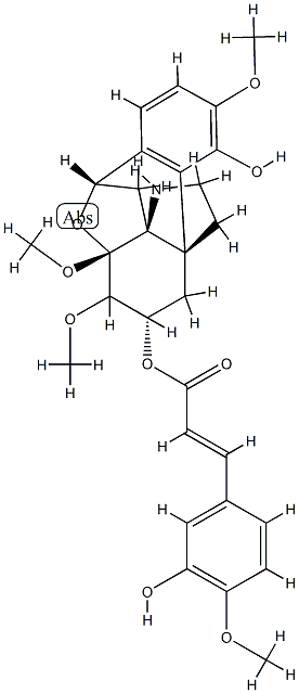 8β,10β-Epoxy-3,7,8-trimethoxyhasubanan-4,6β-diol 6-[(E)-3-(3-hydroxy-4-methoxyphenyl)propenoate] Struktur