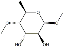 Methyl 4-O-methyl-6-deoxy-β-D-altropyranoside Struktur