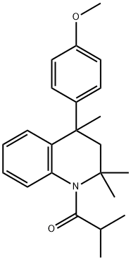 4-(1-isobutyryl-2,2,4-trimethyl-1,2,3,4-tetrahydro-4-quinolinyl)phenyl methyl ether Struktur