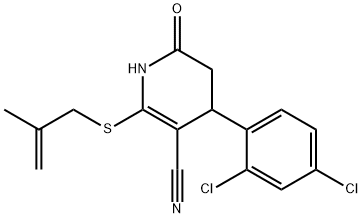 4-(2,4-dichlorophenyl)-2-[(2-methyl-2-propenyl)sulfanyl]-6-oxo-1,4,5,6-tetrahydro-3-pyridinecarbonitrile Struktur