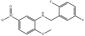 N-(2,5-difluorobenzyl)-2-methoxy-5-nitroaniline Struktur