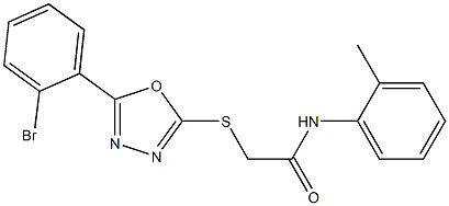 2-{[5-(2-bromophenyl)-1,3,4-oxadiazol-2-yl]sulfanyl}-N-(2-methylphenyl)acetamide Struktur