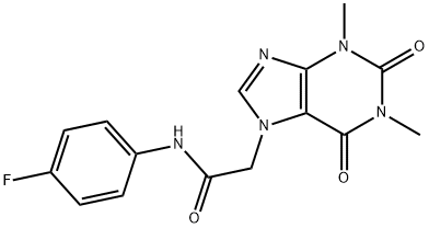 2-(1,3-dimethyl-2,6-dioxo-1,2,3,6-tetrahydro-7H-purin-7-yl)-N-(4-fluorophenyl)acetamide Struktur