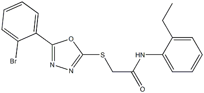 2-{[5-(2-bromophenyl)-1,3,4-oxadiazol-2-yl]sulfanyl}-N-(2-ethylphenyl)acetamide Struktur