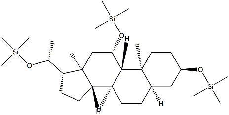 [[(20R)-5β-Pregnane-3α,11β,20-triyl]tri(oxy)]tris(trimethylsilane) Struktur