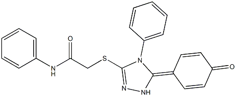 2-{[5-(4-hydroxyphenyl)-4-phenyl-4H-1,2,4-triazol-3-yl]sulfanyl}-N-phenylacetamide Struktur