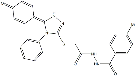 N'-(4-bromobenzoyl)-2-{[5-(4-hydroxyphenyl)-4-phenyl-4H-1,2,4-triazol-3-yl]sulfanyl}acetohydrazide Struktur