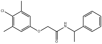 2-(4-chloro-3,5-dimethylphenoxy)-N-(1-phenylethyl)acetamide Struktur