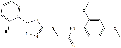 2-{[5-(2-bromophenyl)-1,3,4-oxadiazol-2-yl]sulfanyl}-N-(2,4-dimethoxyphenyl)acetamide Struktur