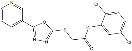 N-(2,5-dichlorophenyl)-2-[(5-pyridin-3-yl-1,3,4-oxadiazol-2-yl)sulfanyl]acetamide Struktur