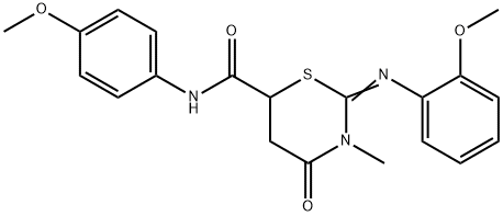 N-(4-methoxyphenyl)-2-[(2-methoxyphenyl)imino]-3-methyl-4-oxo-1,3-thiazinane-6-carboxamide Struktur