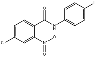 4-chloro-N-(4-fluorophenyl)-2-nitrobenzamide Struktur