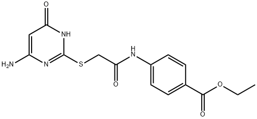 ethyl 4-({[(4-amino-6-hydroxypyrimidin-2-yl)sulfanyl]acetyl}amino)benzoate Struktur