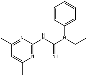 N'-(4,6-dimethyl-2-pyrimidinyl)-N-ethyl-N-phenylguanidine Struktur