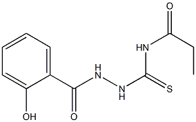 N-{[2-(2-hydroxybenzoyl)hydrazino]carbothioyl}propanamide Struktur